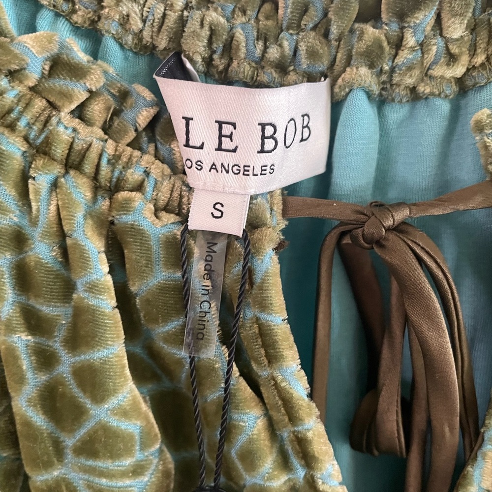 Hale Bob Los Angeles Green and Blue Patterned Shirt